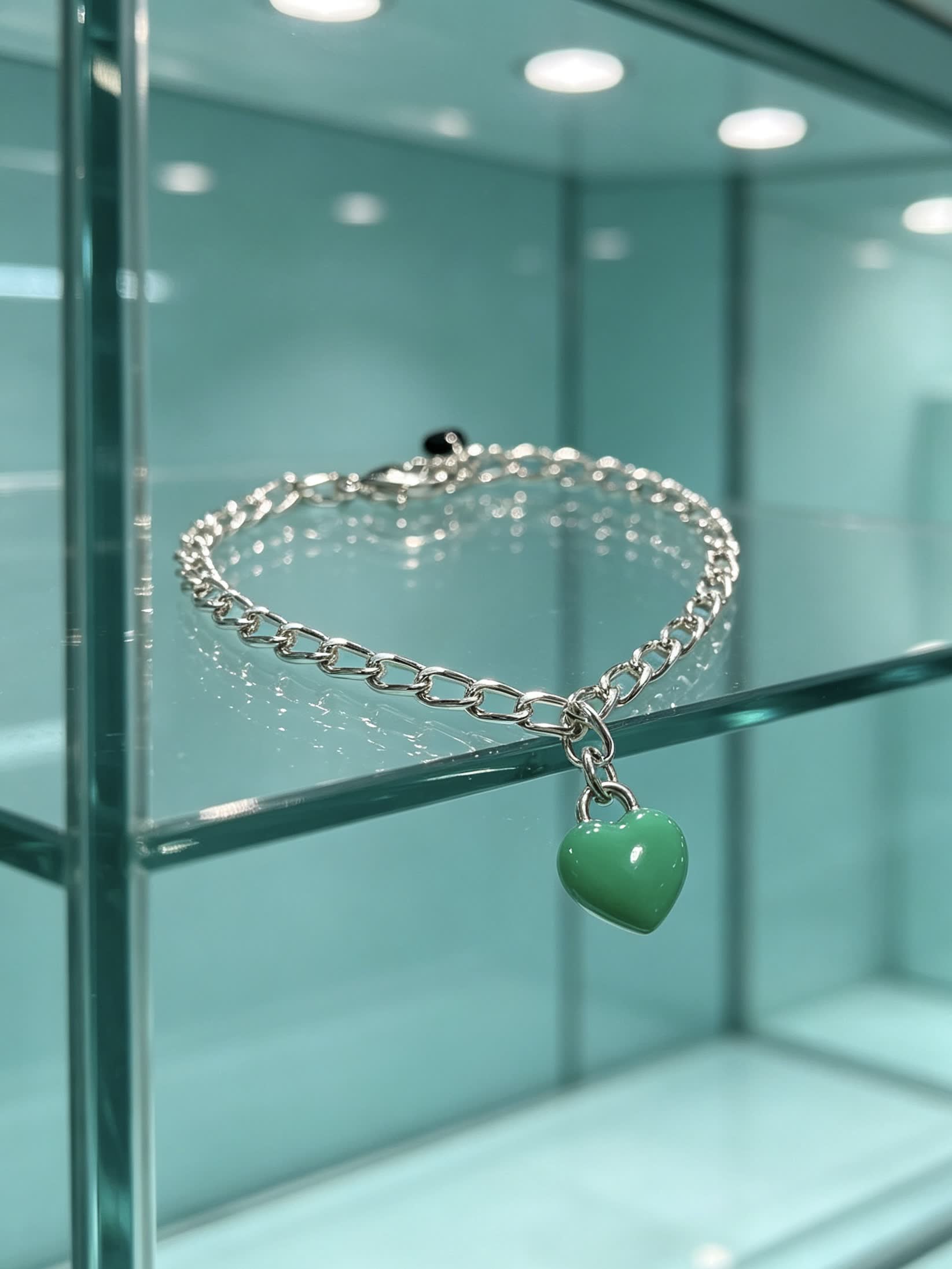 Tiffany & Co. Silver Heart Charm Bracelet